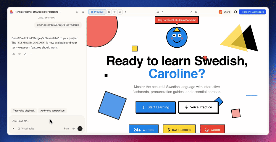 Exemple de prototypage rapide avec l’application Lovable où n’importe quel utilisateur peut créer des apps en expliquant les requis en langage naturel grâce à l’IA